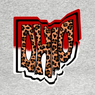 State of Ohio Fade Leopard T-Shirt